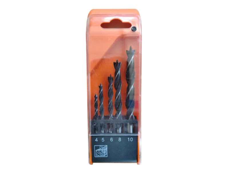 5Pcs Rolled Wood Drill Bit Set