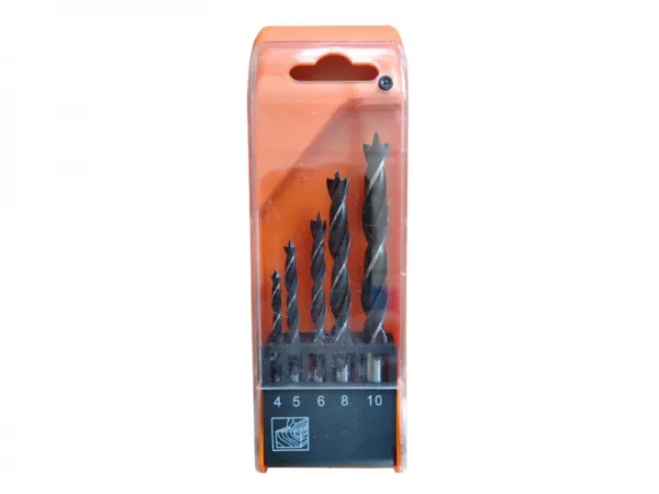 5Pcs Rolled Wood Drill Bit Set