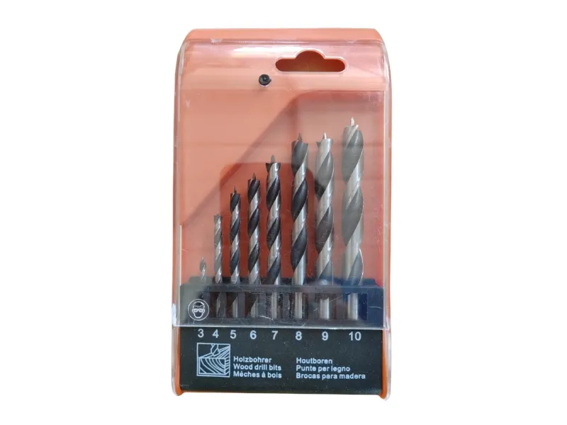 8Pcs Rolled Edge Clear Wood Drill Bit Set